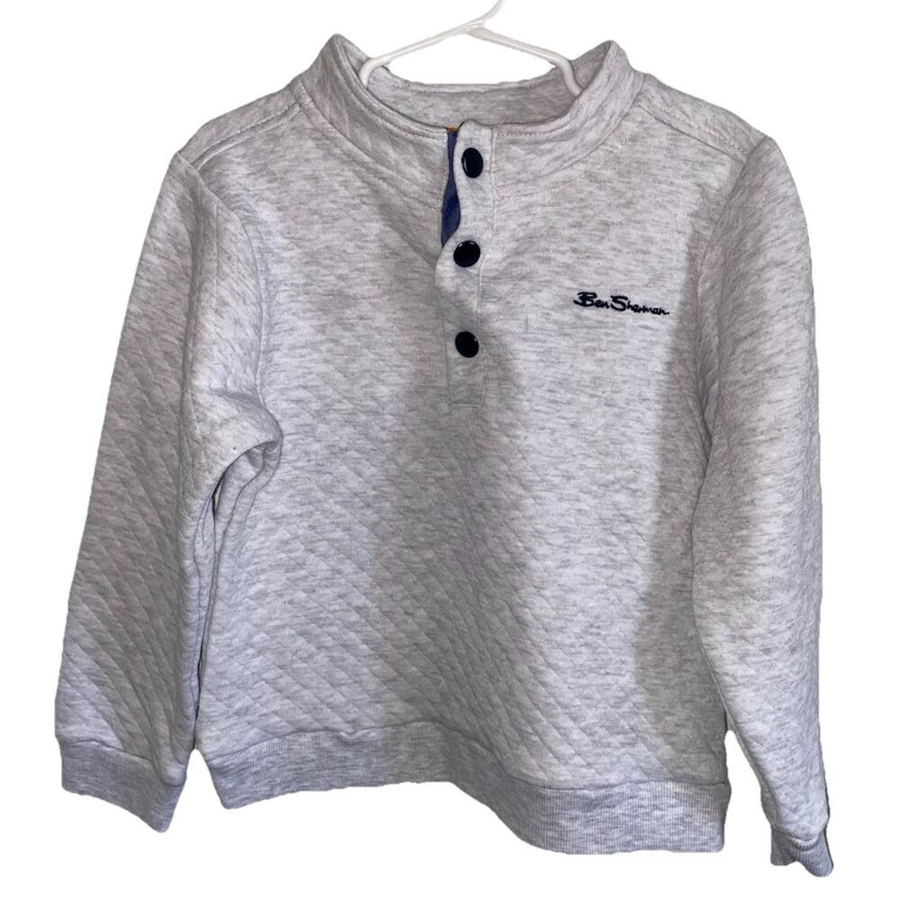 Ben Sherman Boys Long Sleeve Quarter Button Down Pull Over Size 5